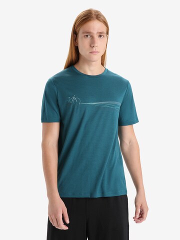 T-Shirt fonctionnel 'Tech Lite II Cadence Paths' ICEBREAKER en bleu : devant