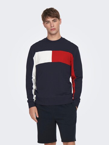 Only & Sons - Sudadera 'Fox' en azul: frente