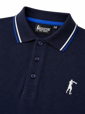 Boxeur des Rues Shirt 'Herren Poloshirt Boxeur des Rues aus Piqué-Baumwolle, Marineblau, Weiß-blaue Streifen' in Blue