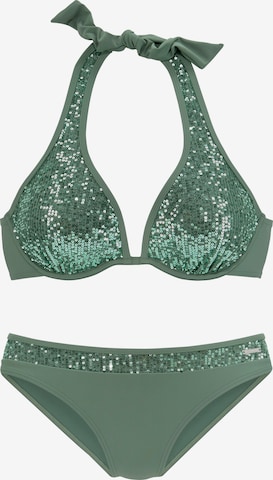 BRUNO BANANI T-shirt Bikini in Groen: voorkant