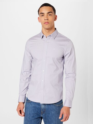 Calvin Klein Slim fit Button Up Shirt in Grey: front