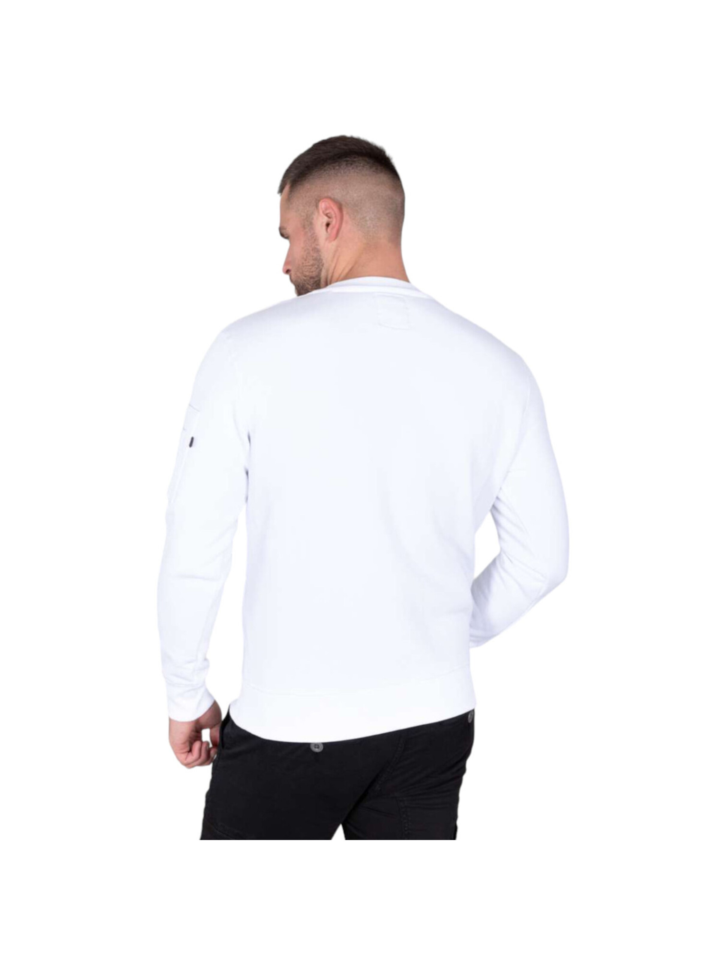 ALPHA INDUSTRIES Sweatshirt 'Alpha Label' in White