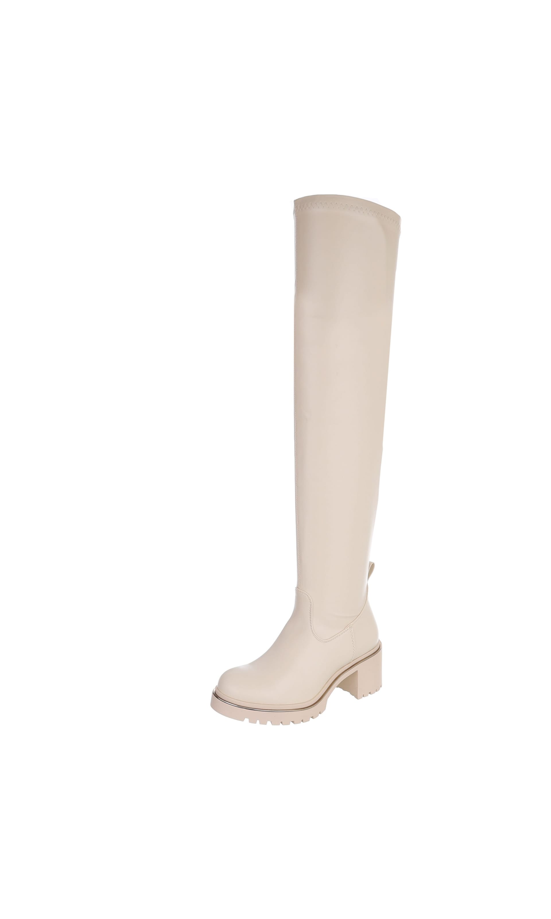 Ital-Design Overknees in Beige: Vorderseite