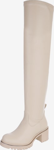 Ital-Design Overknees in Beige: Vorderseite