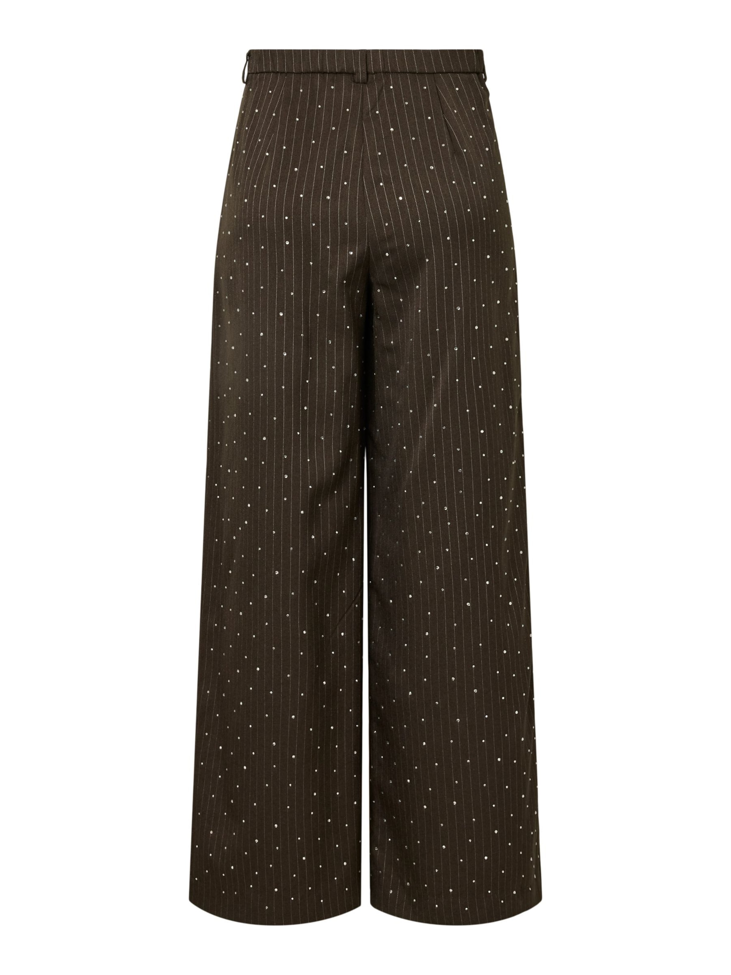 PIECES Wide leg Broek 'PCFALKA' in Bruin