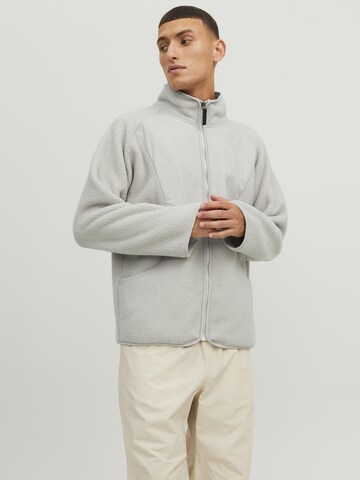 JACK & JONES Fleecejacke in Grau: Vorderseite