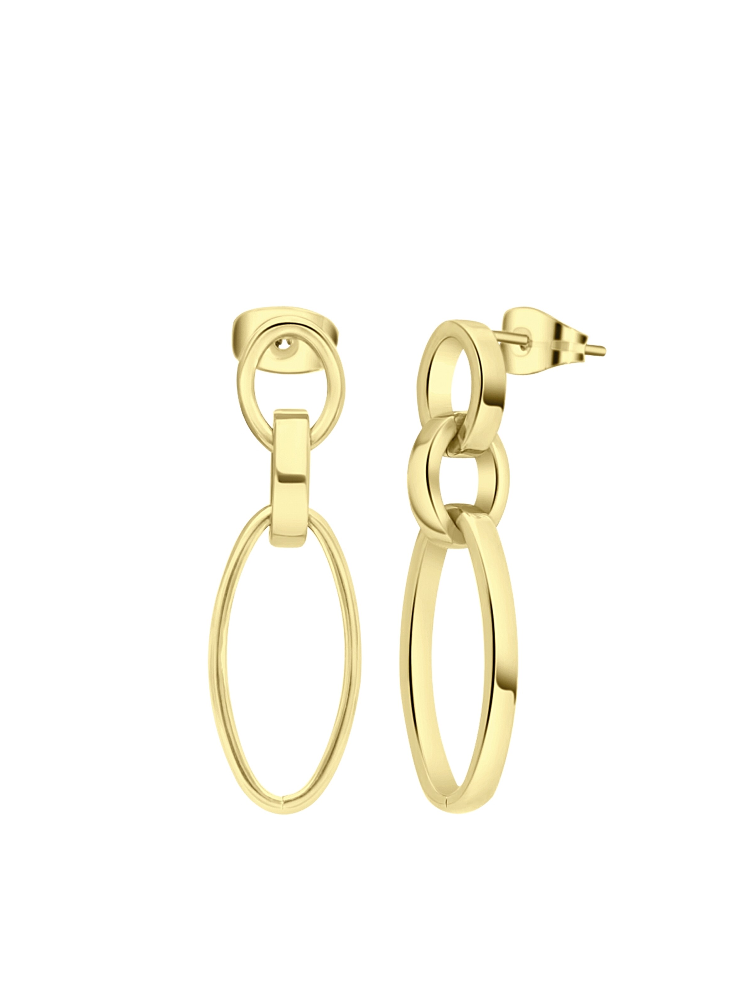 Boucles d'oreilles Lucardi en or : devant