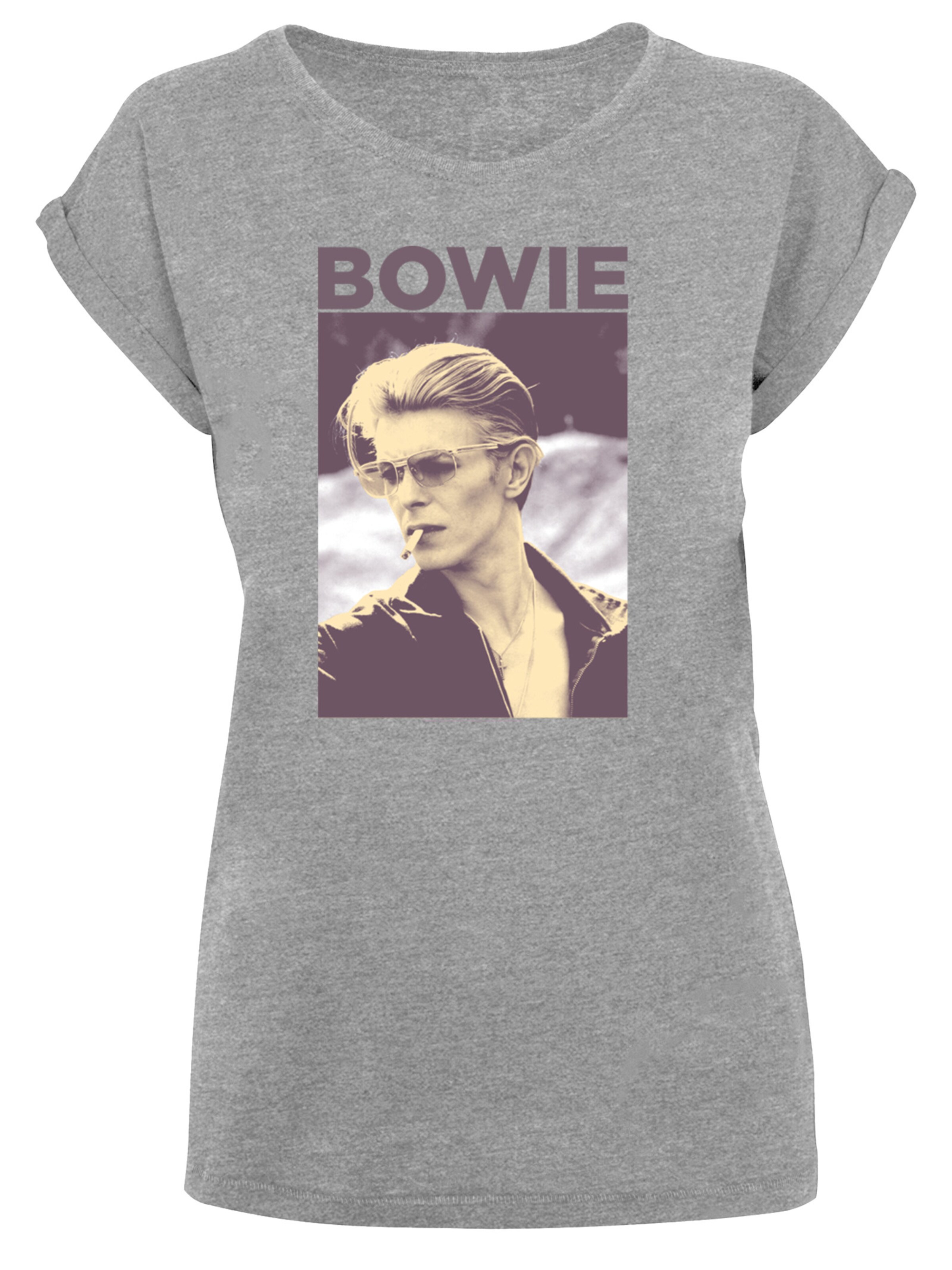 F4NT4STIC Shirt 'David Bowie Smoking Photograph' in Grey: front
