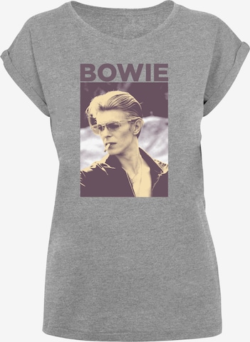 F4NT4STIC Shirt 'David Bowie Smoking Photograph' in Grijs: voorkant