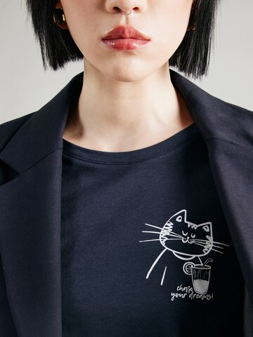 melns Mavi T-Krekls 'Cat Drink'