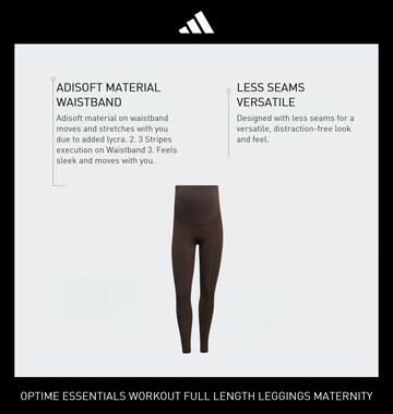 ADIDAS PERFORMANCE Skinny Športne hlače 'Optime Essentials' | rjava barva