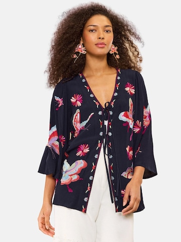 love & roses - Blusa en azul: frente