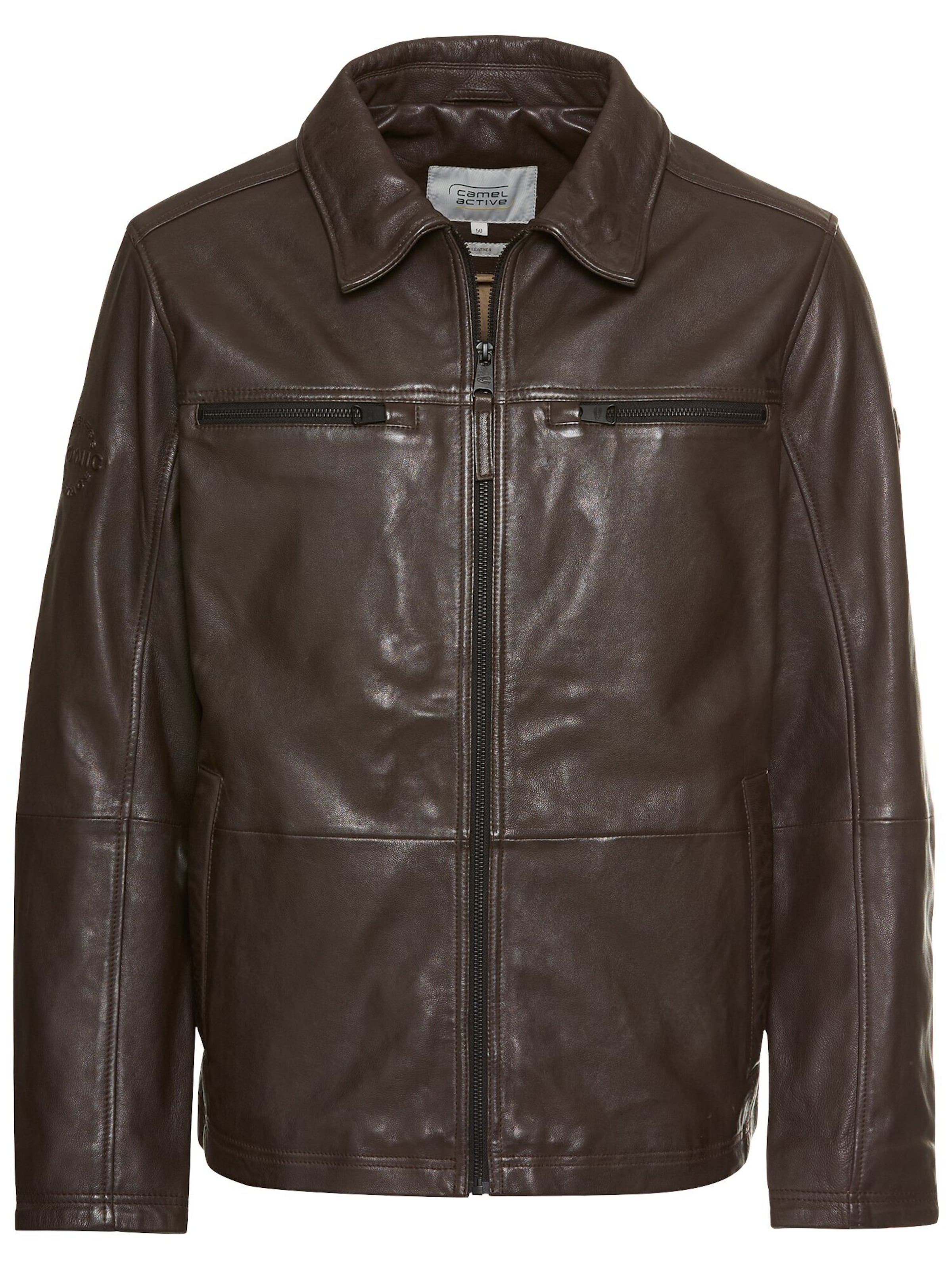 CAMEL ACTIVE Lederjacke in Braun: Vorderseite