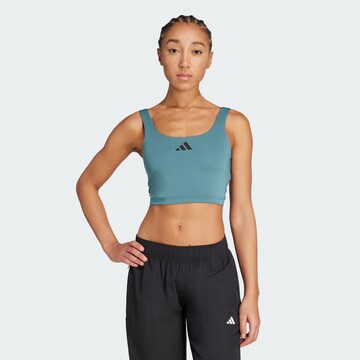 Bustino Reggiseno sportivo 'Power' di ADIDAS PERFORMANCE in verde: frontale