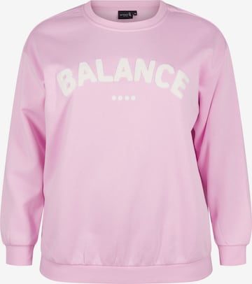 Sweat-shirt 'Cannie' Active by Zizzi en rose : devant
