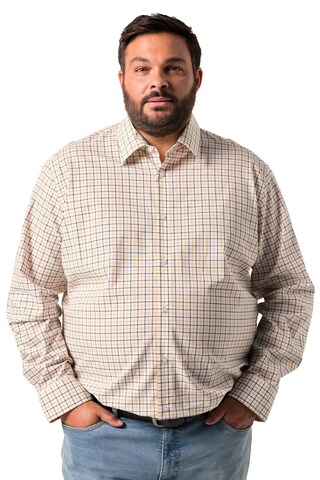 Men Plus Comfort Fit Hemd in Beige: Vorderseite