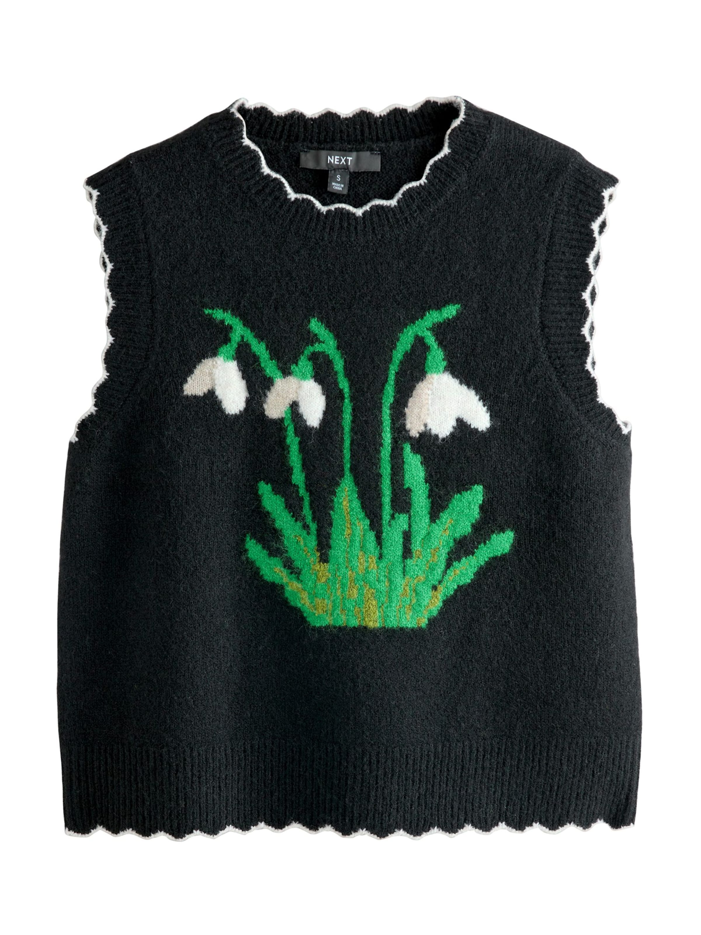 Next Πλεκτό τοπ σε πράσινο / μαύρο / λευκό, Άποψη προϊόντος