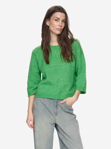 NÜMPH 3/4 Ärmel-Strickpullover 'NURIETTE SELMA PULLOVER' in Grün: Vorderseite