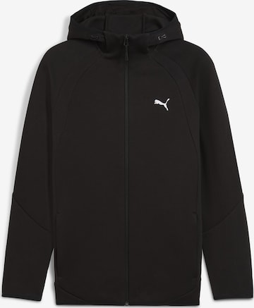 PUMA Athletic Zip-Up Hoodie 'Evostripe' in Black: front