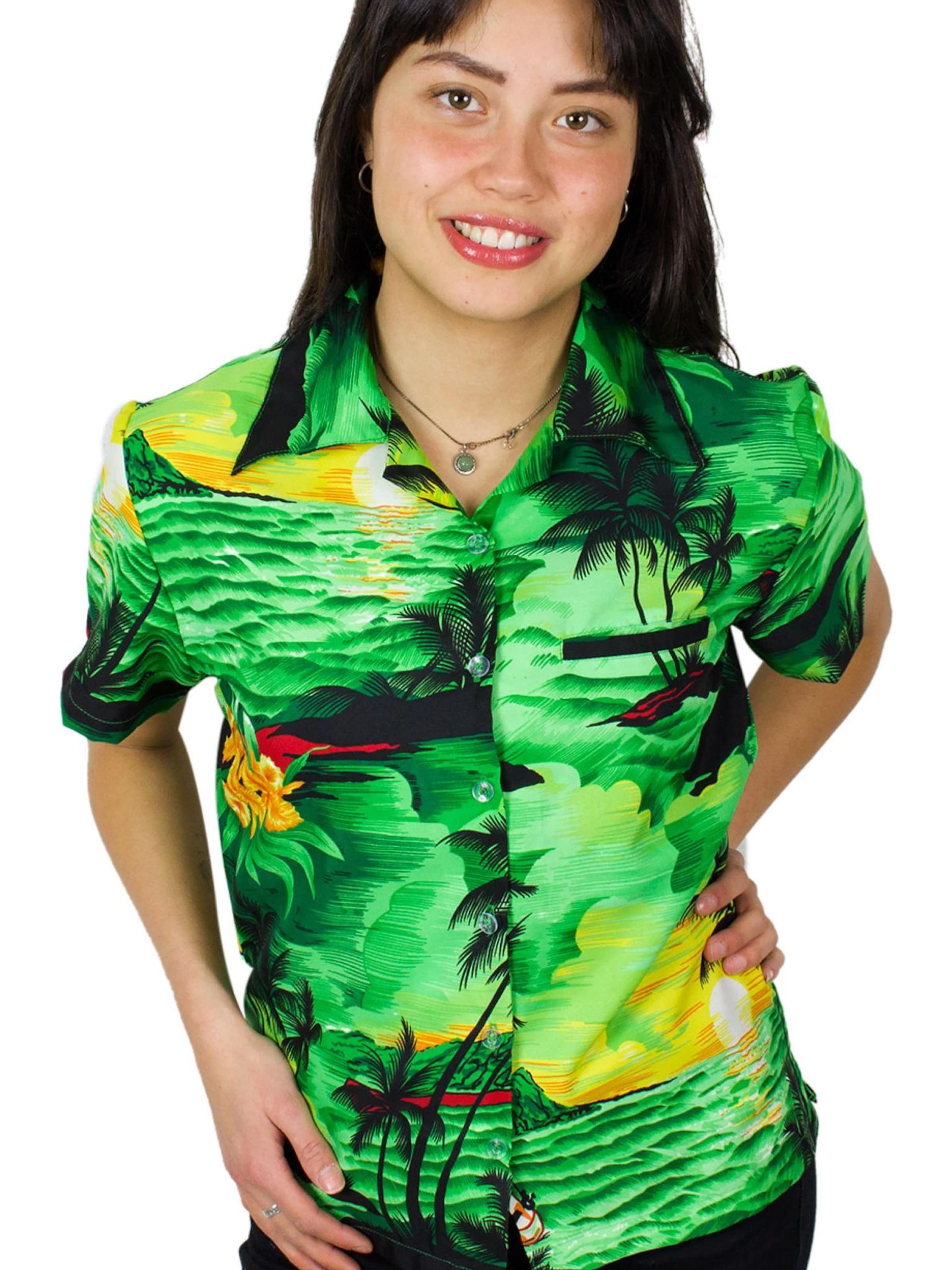 King Kameha Bluse 'Surf'‌‌‌‌‌‌‌‌‌ in Grün: Vorderseite