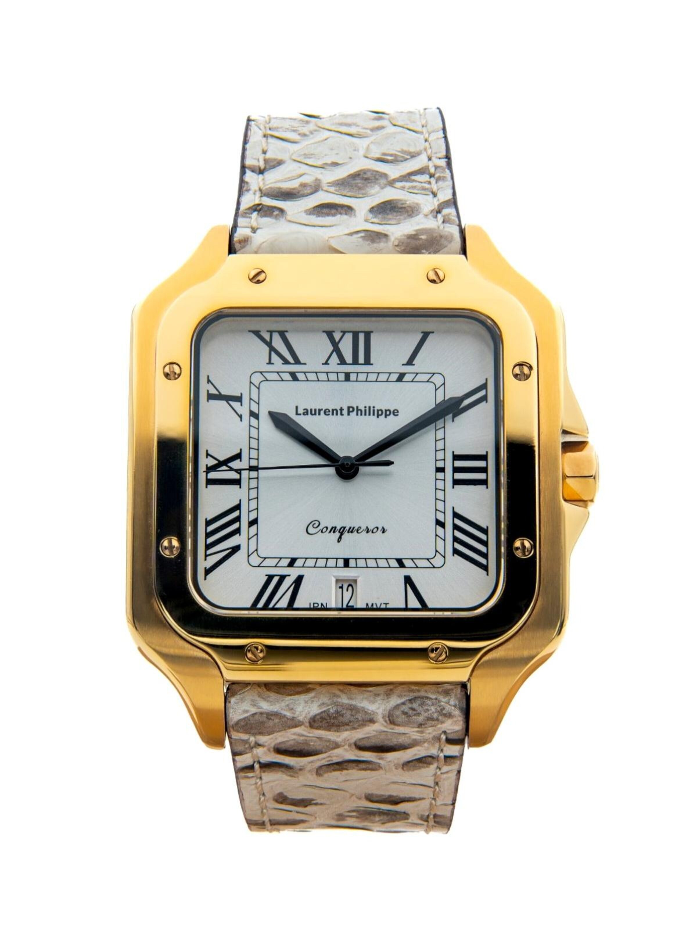 Laurent Philippe Analoog horloge 'Conqueror The Golden Empress – Serpent Ivory' in Beige: voorkant