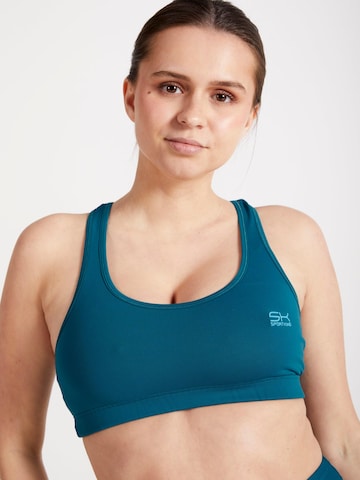 SPORTKIND Bralette Sports Bra 'Sport BH breite Träger' in Green: front