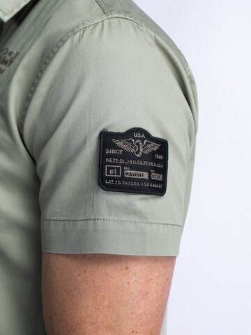 Petrol Industries Regular fit Button Up Shirt 'Wavify' in Green