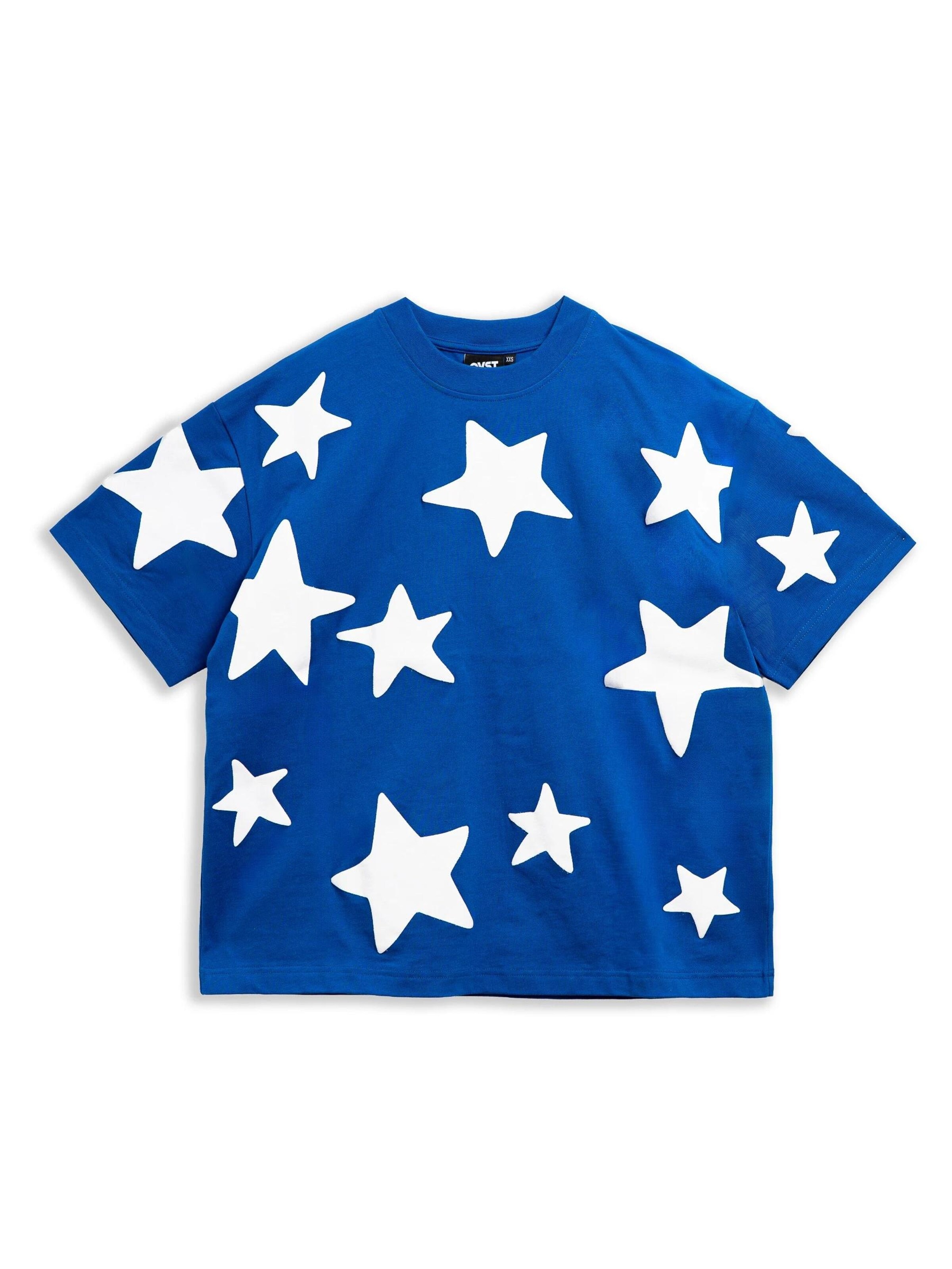 OVER STREET Shirt 'Camiseta royal falling stars oversized tee' in Blue: front