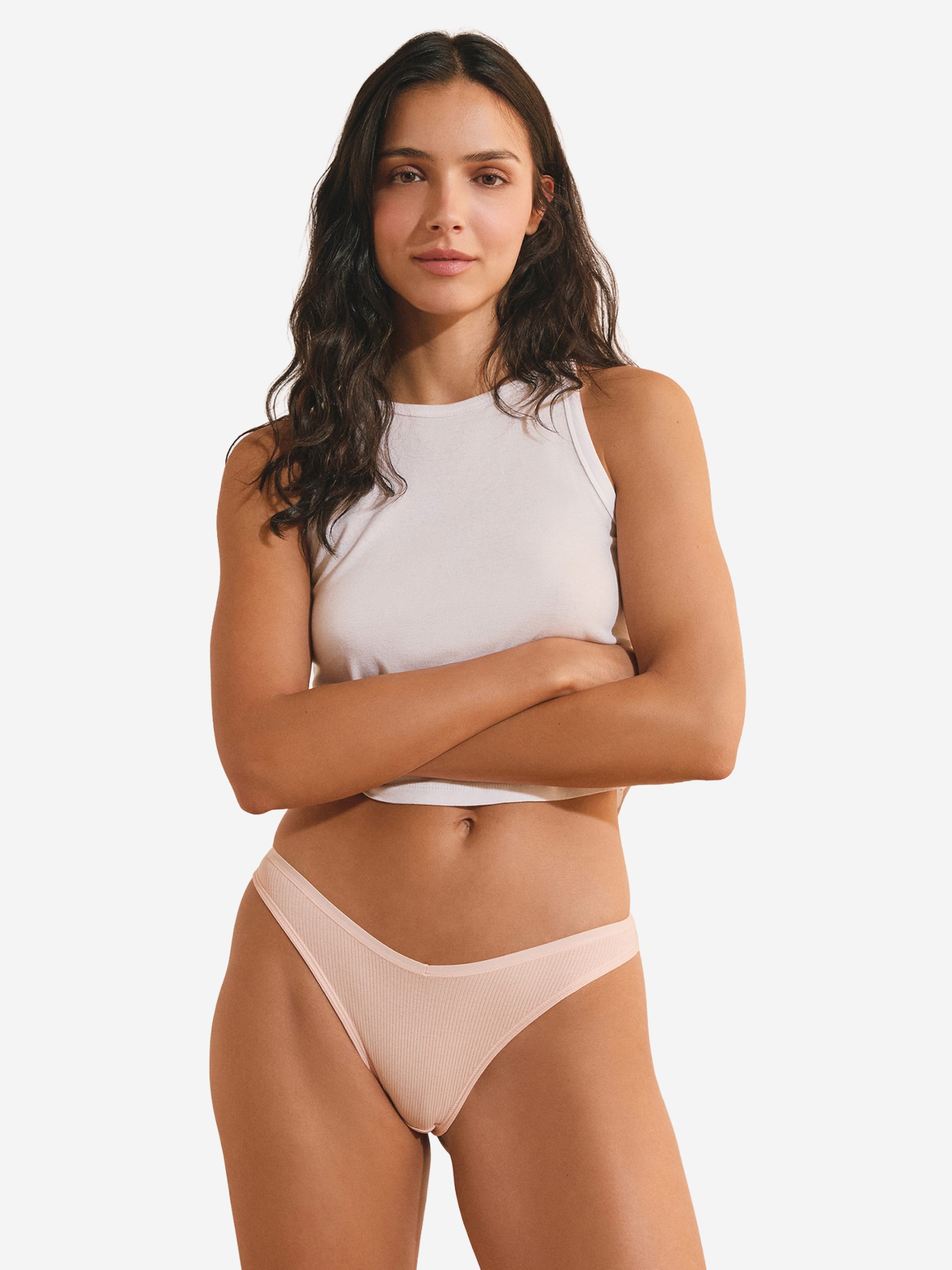 ETAM 3er-Pack Baumwoll-Tangas 'John' in Beige