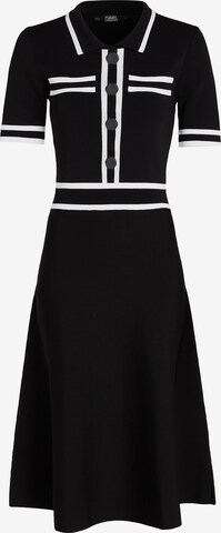 Karl Lagerfeld Jurk 'Polo Knit' in Zwart: voorkant
