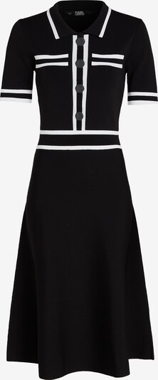 Karl Lagerfeld Φόρεμα 'Polo Knit' σε μαύρο / λευκό, Άποψη προϊόντος