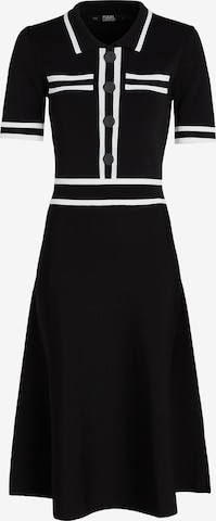 Karl Lagerfeld Šaty 'Polo Knit' – černá: přední strana