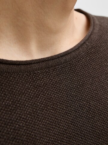 JACK & JONES Regular fit Sweater 'JJEHILL' in Brown