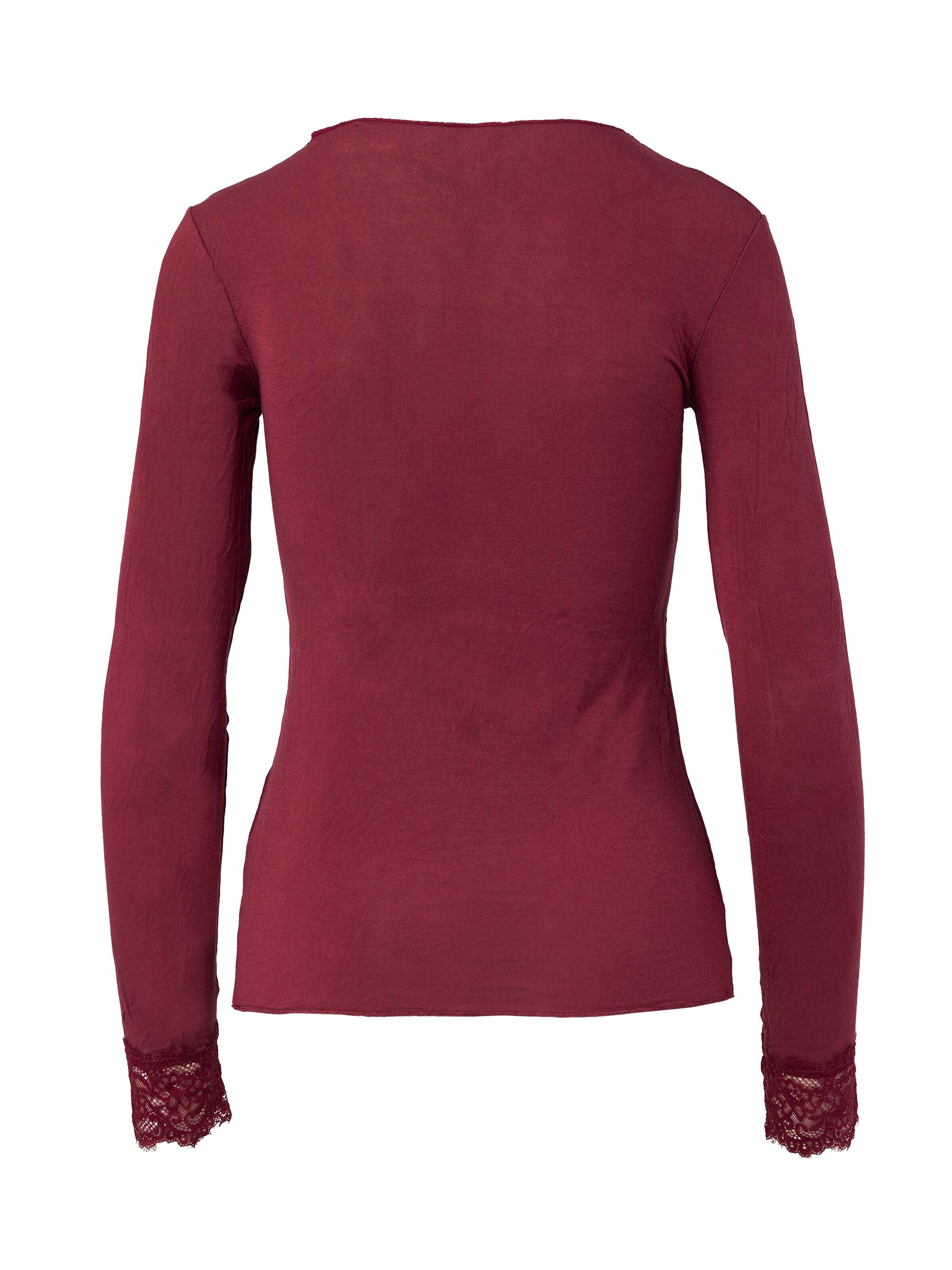 Ciocca - Camiseta térmica 'Maglia Intima con Pizzo in Cashmere Modal Scollo a V' en rojo