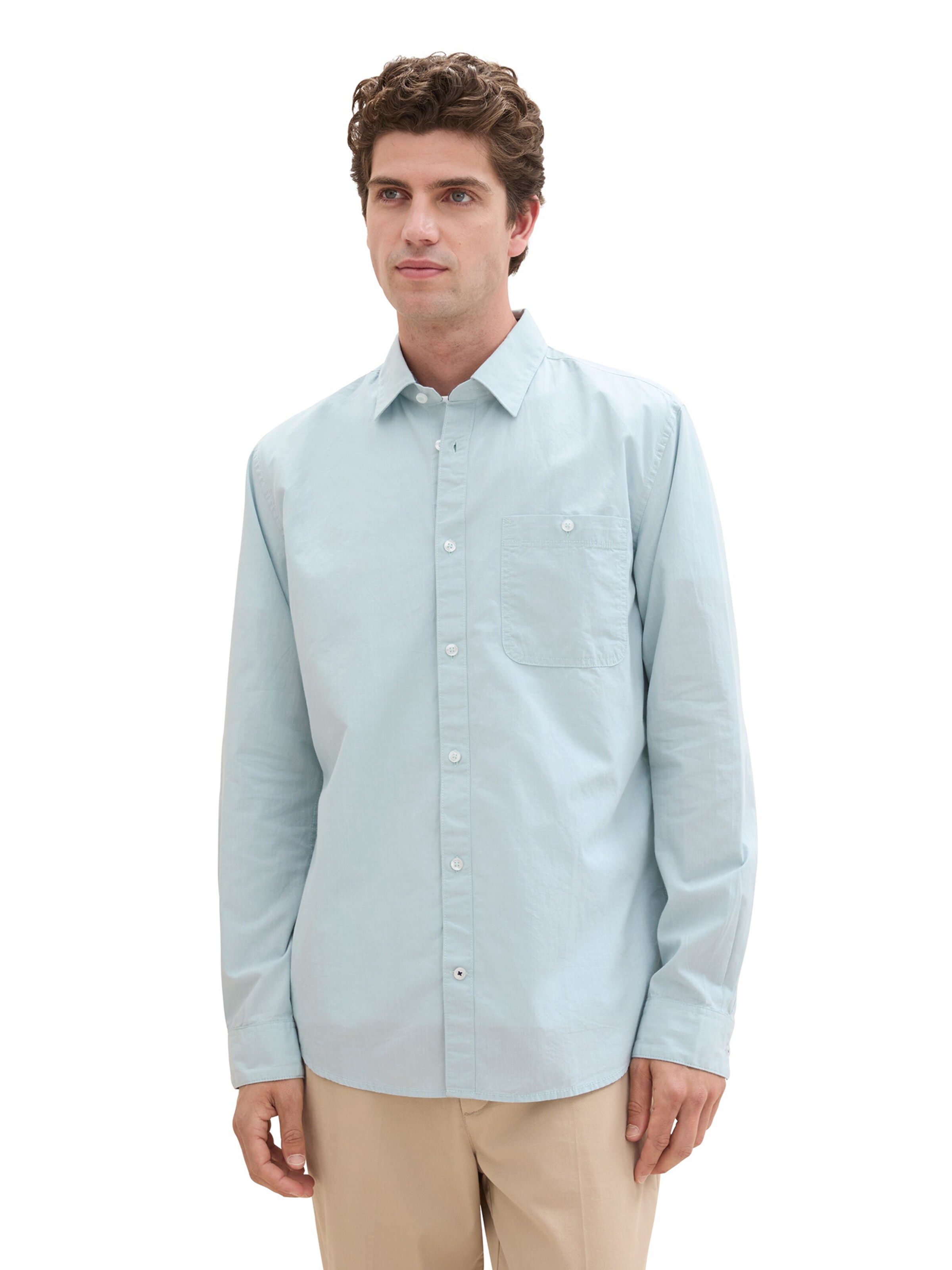 TOM TAILOR Regular Fit Hemd in Grün: Vorderseite