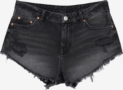 Bershka Shorts in black denim, Produktansicht