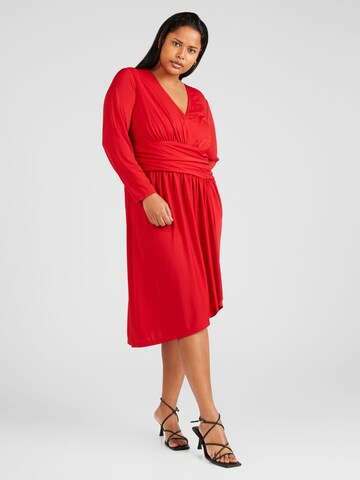 Lauren Ralph Lauren Plus Kleit 'RUTHMAY', värv punane: eest vaates