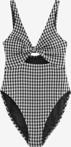 NextTrokutasti Jednodijelni kupaći kostim - crna boja: prednji dio