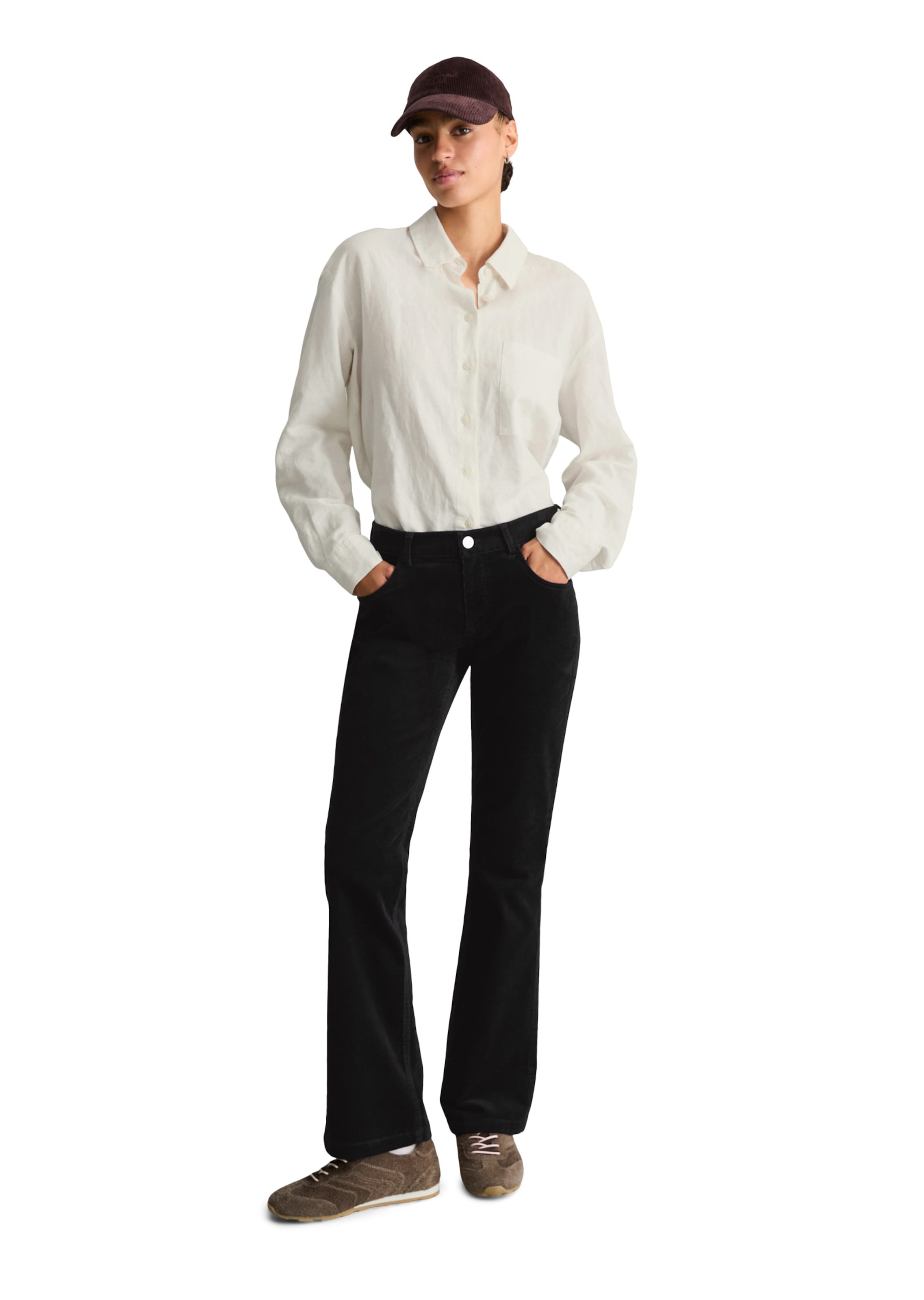 Marc O'Polo DENIM Bootcut Broek 'Nella' in Zwart: voorkant