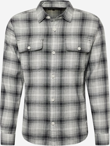 QS Regular fit Button Up Shirt in Grey: front