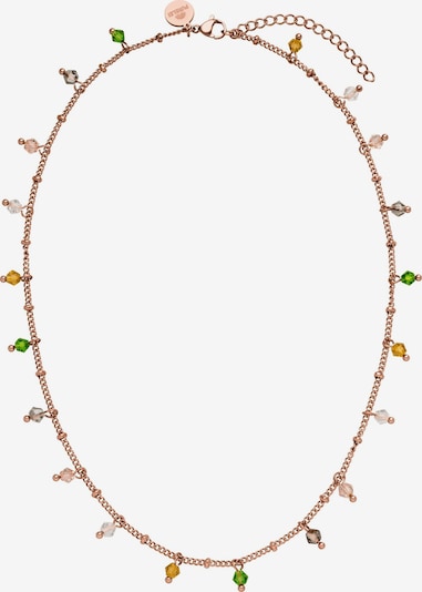 PURELEI Kette 'Boho' in rosegold / grün / orange / weiß, Produktansicht