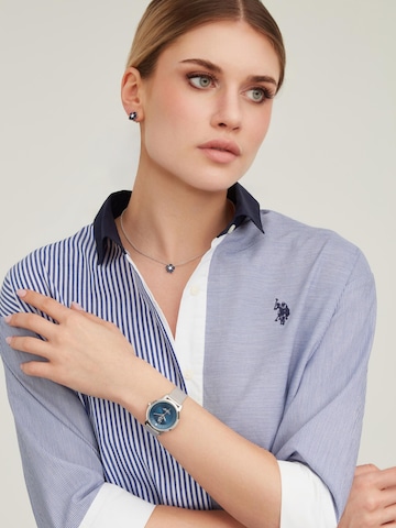 U.S. POLO ASSN. Analoguhr 'Amalia' in Silber: Vorderseite