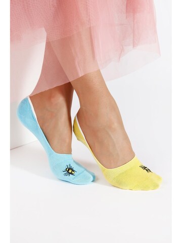 Chaussettes 'BEE cotton no show liners' Sokisahtel en mélange de couleurs : devant