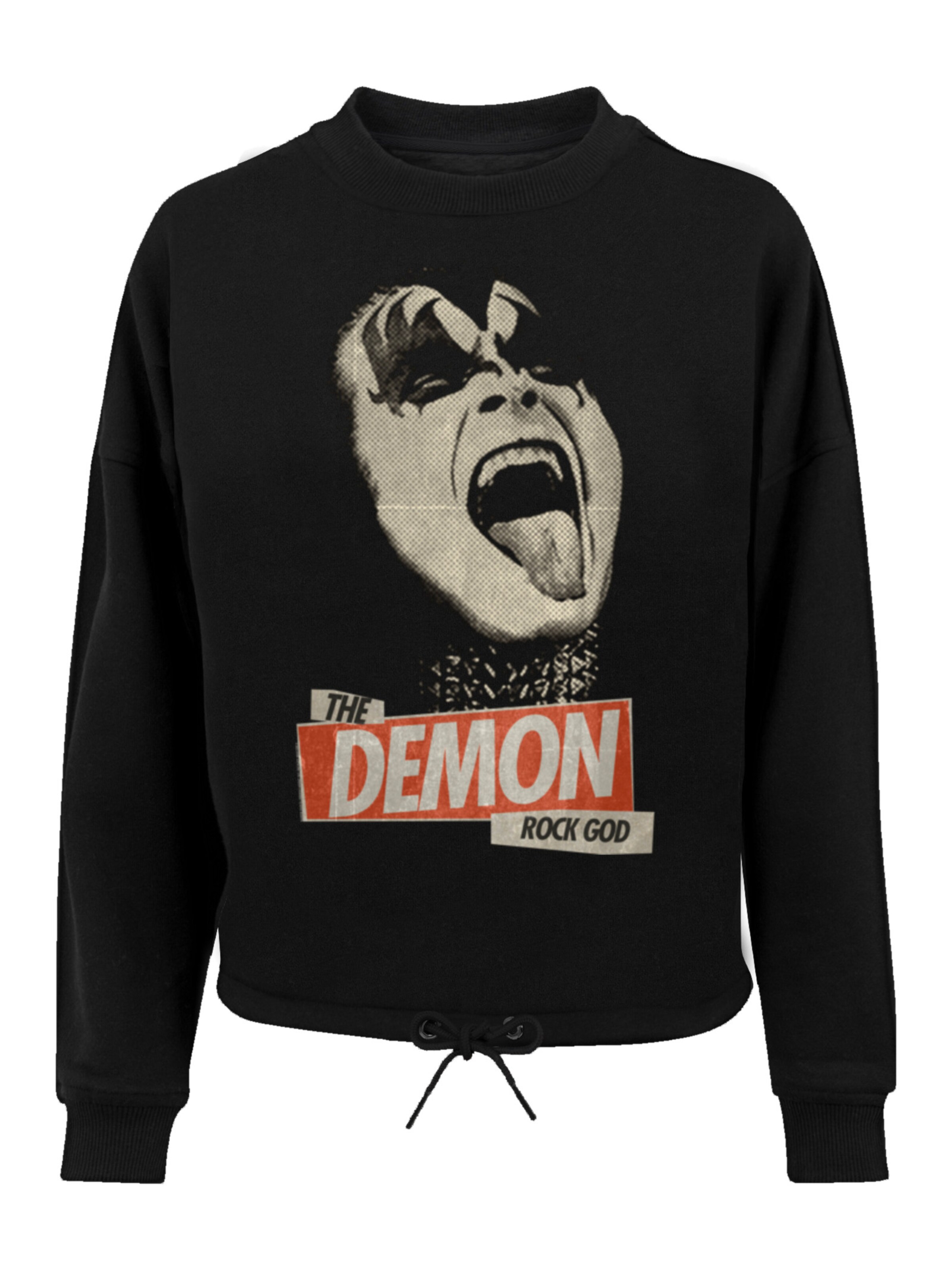 F4NT4STIC Sweatshirt 'Kiss Demon Rock' in stone / melone / schwarz, Produktansicht