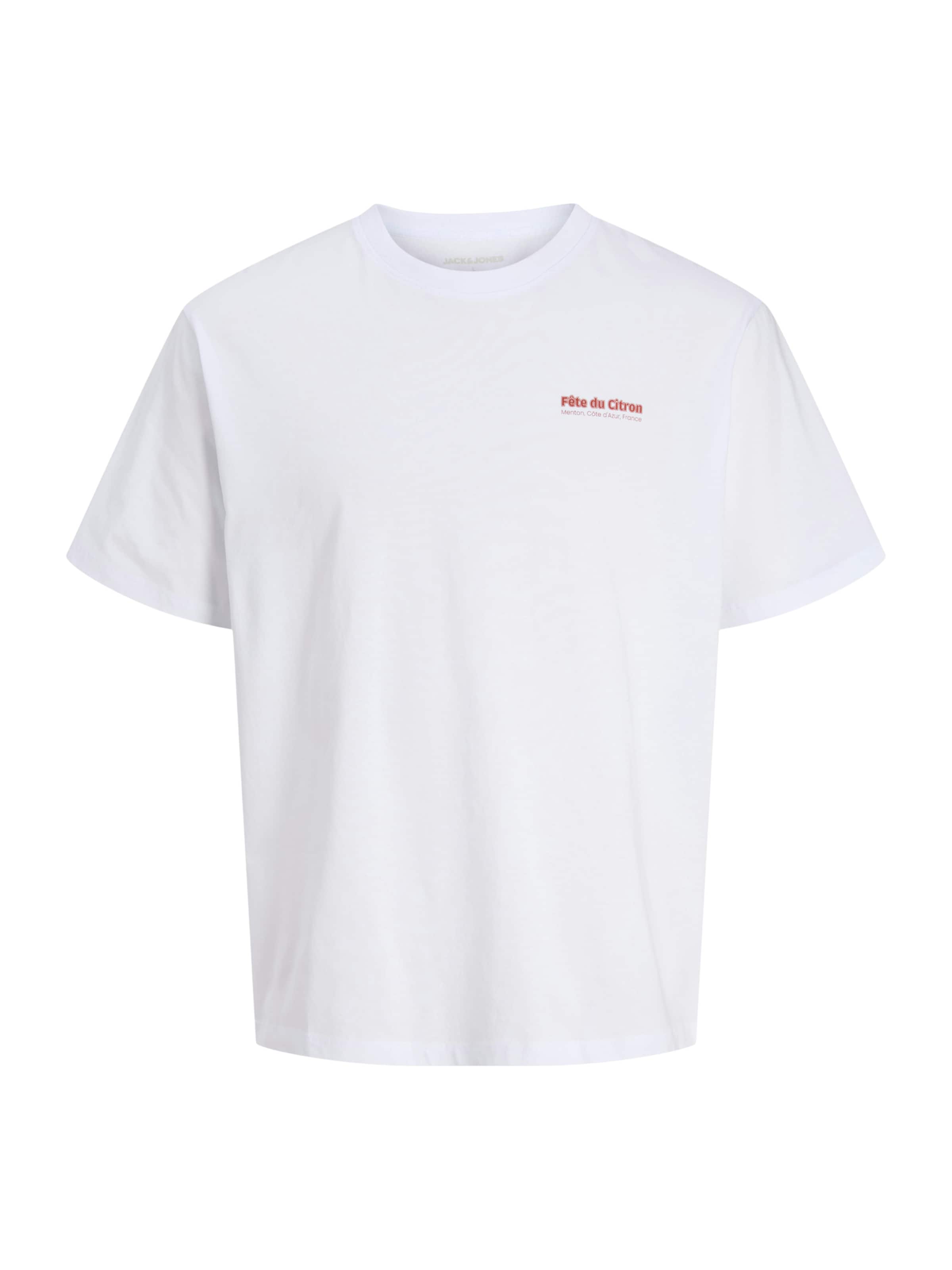 T-Shirt 'JJLEMON' JACK & JONES en blanc : devant