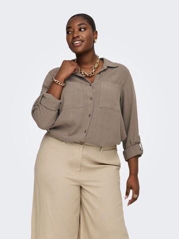 ONLY Carmakoma Blouse 'CARSiesta' in Bruin: voorkant