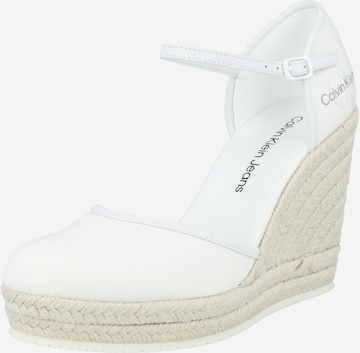 Calvin Klein Jeans Strap Sandals in White: front
