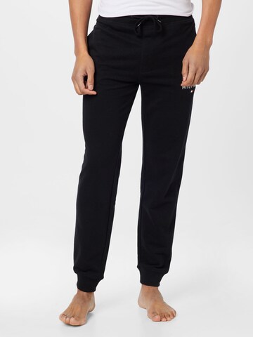 Tommy Hilfiger Underwear Tapered Pajama Pants in Black: front