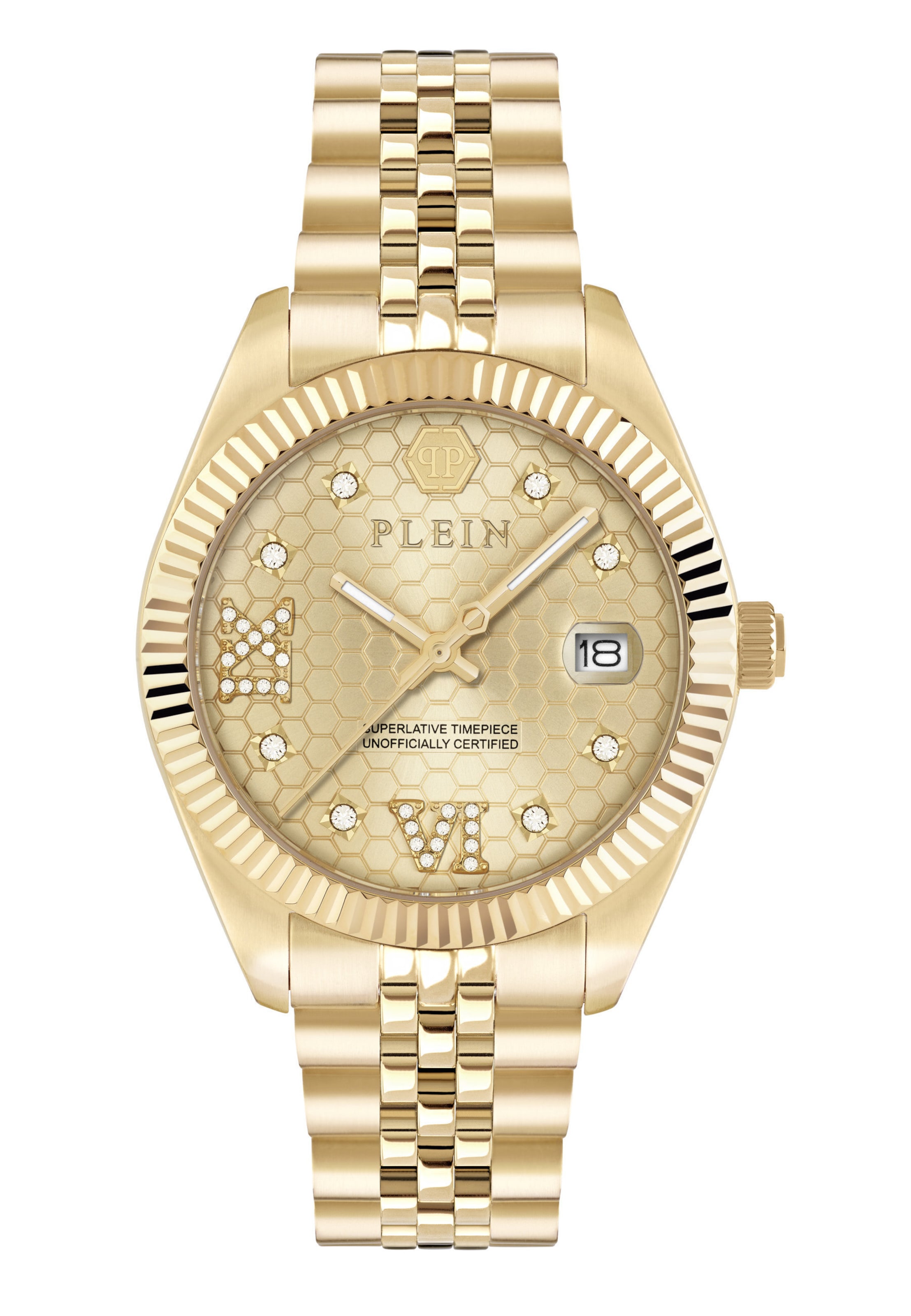 Philipp Plein Watches Analog watch 'Date Superlative' in Gold: front