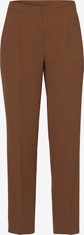 MORE & MORE Regular Pleated Pants in Brown: front